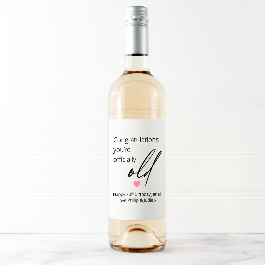 Personalised Any Age Birthday Bottle Sticker