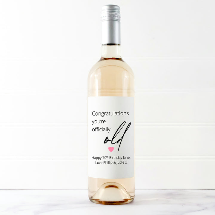 Personalised Any Age Birthday Bottle Sticker