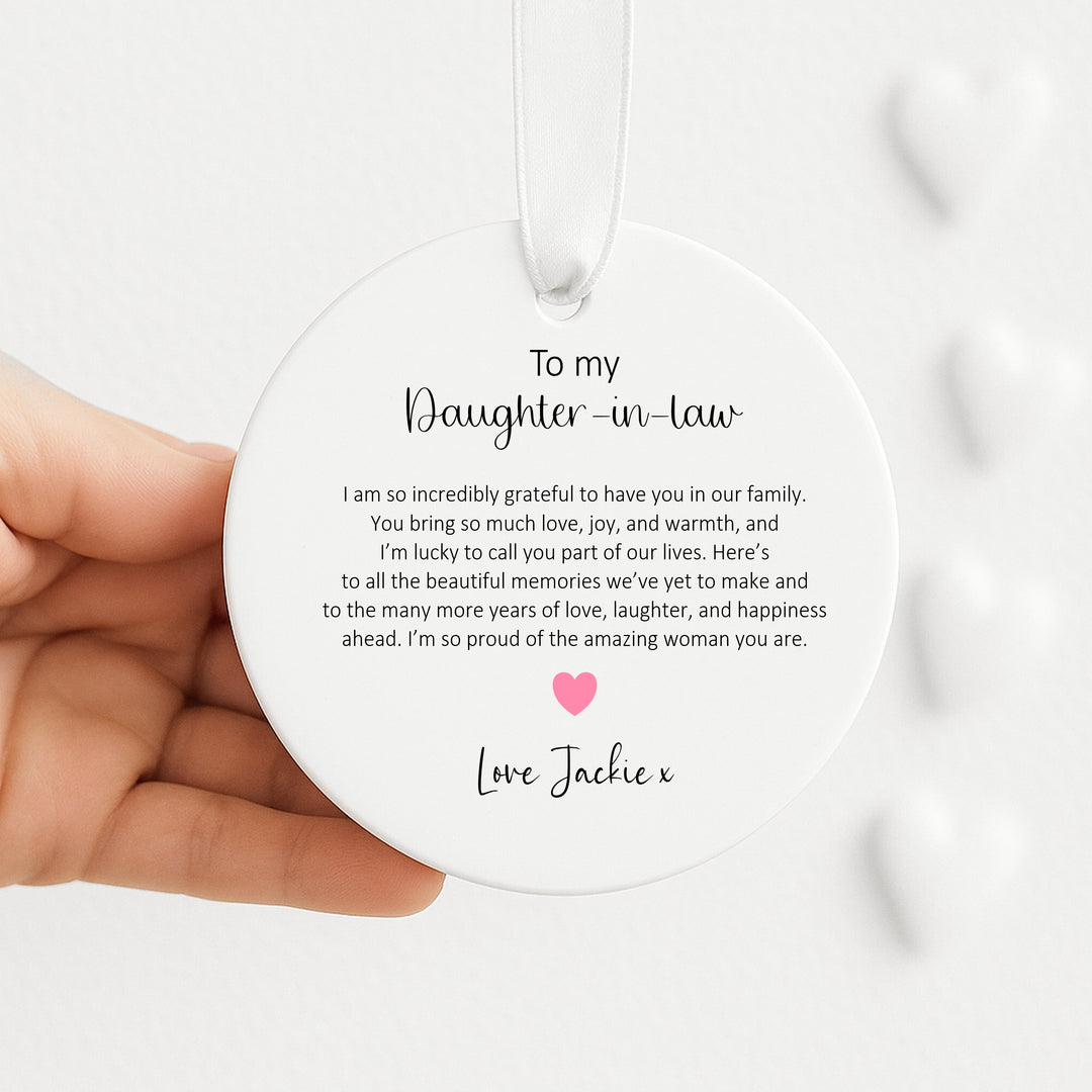 Personalised Daughter-In-Law Keepsake Ornament