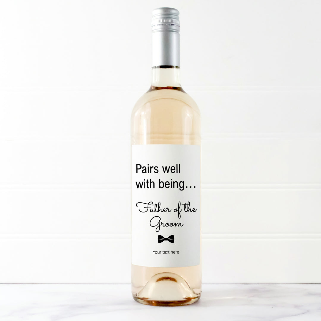 Personalised Father of Groom Bottle Sticker