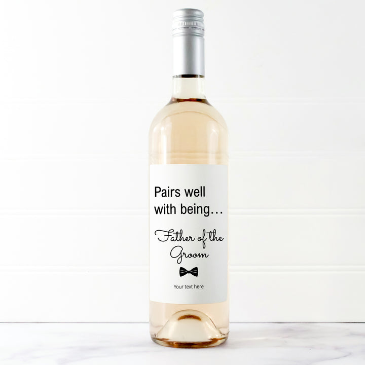 Personalised Father of Groom Bottle Sticker