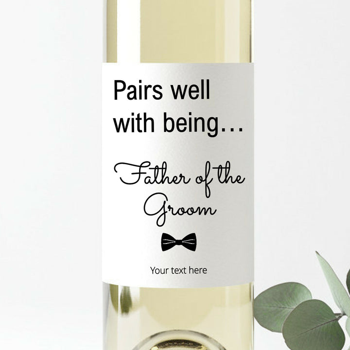 Personalised Father of Groom Bottle Sticker