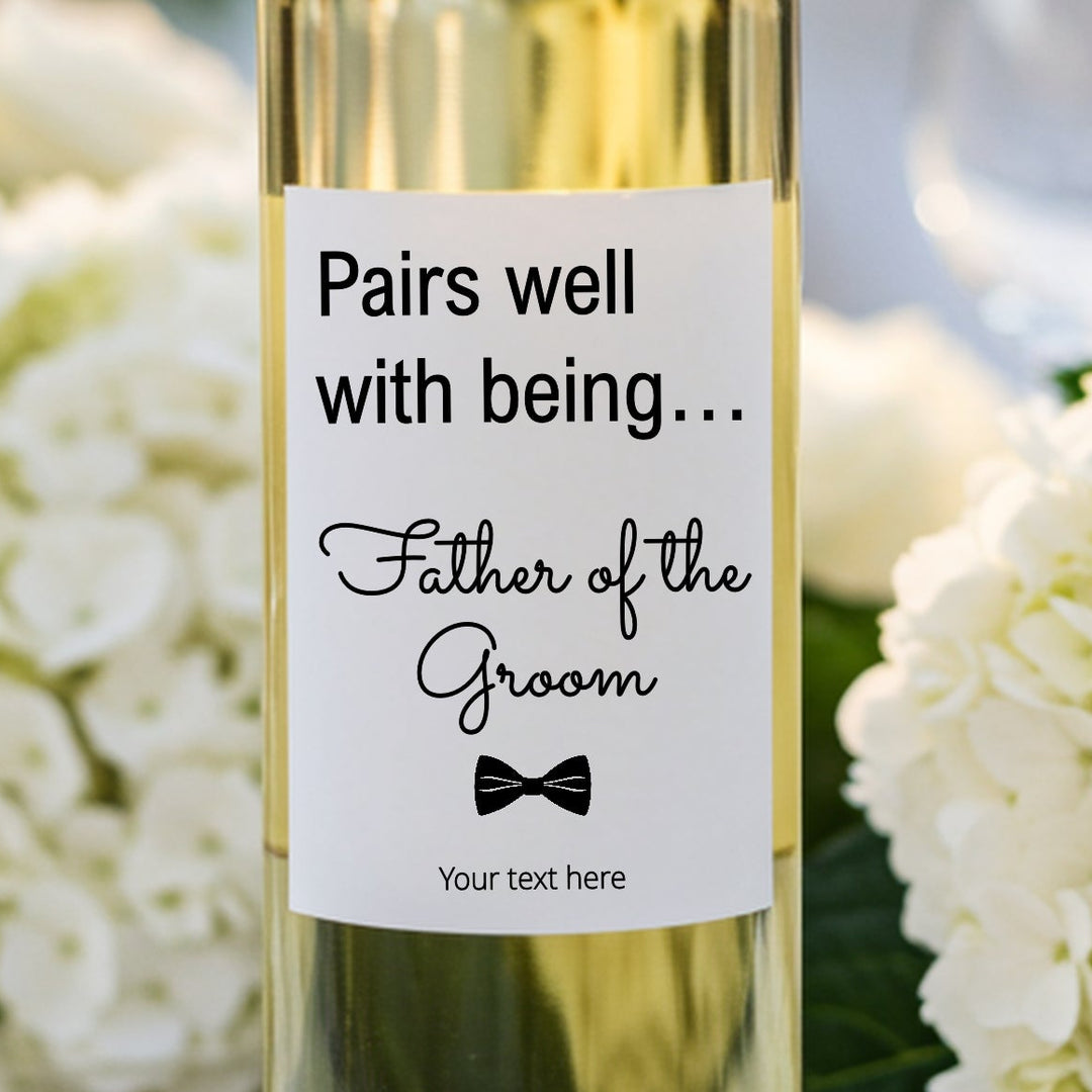 Personalised Father of Groom Bottle Sticker