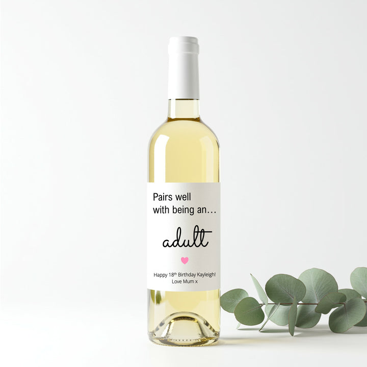 Personalised 18th Birthday Bottle Sticker
