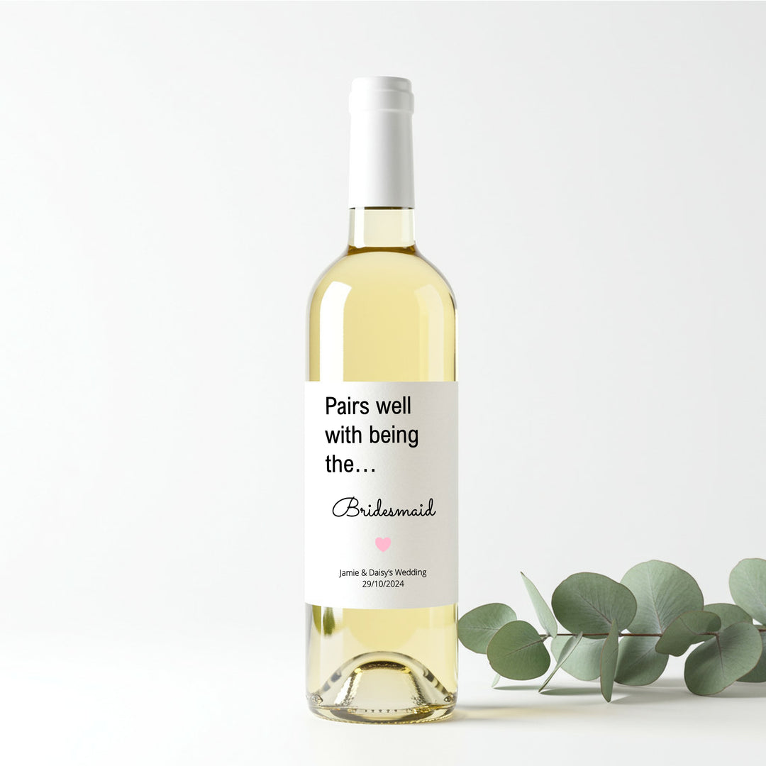 Personalised Bridesmaid Bottle Sticker