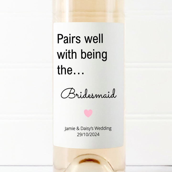 Personalised Bridesmaid Bottle Sticker