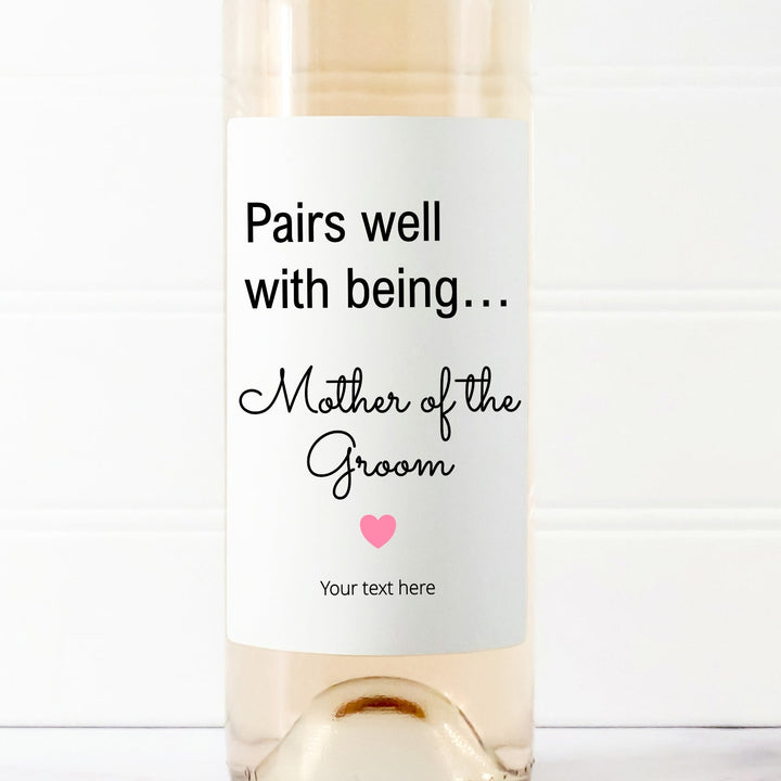 Personalised Mother Of Groom Bottle Sticker