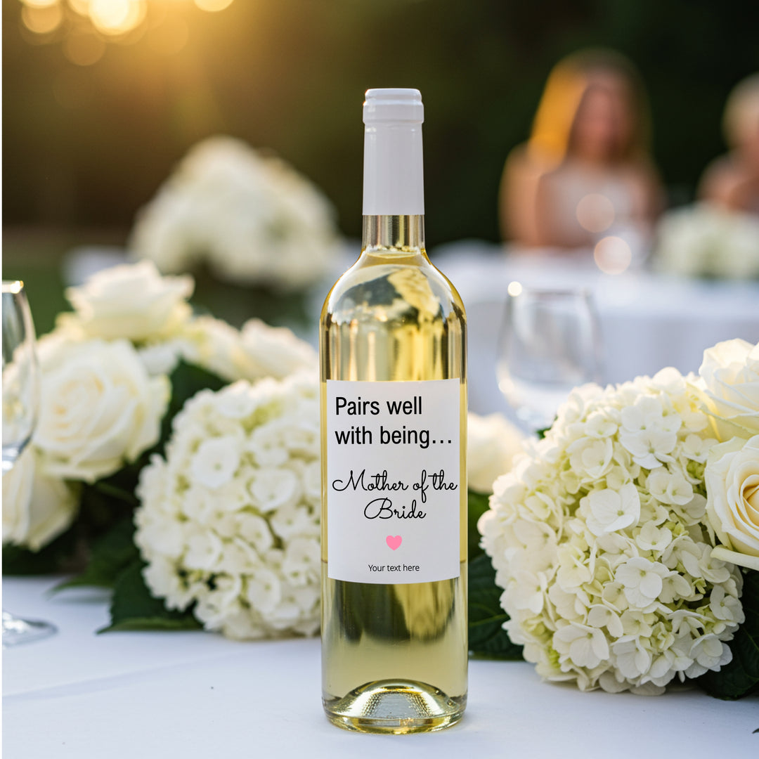 Personalised Mother Of Bride Bottle Sticker