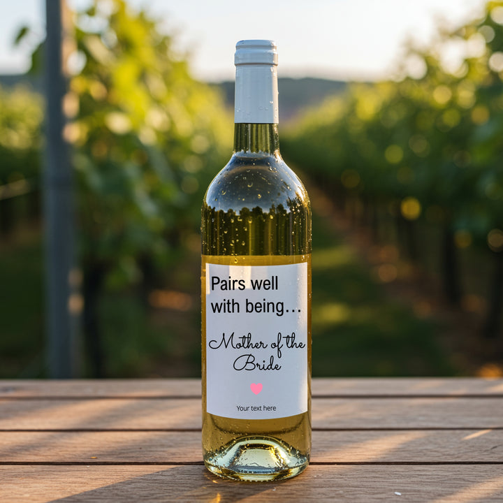 Personalised Mother Of Bride Bottle Sticker