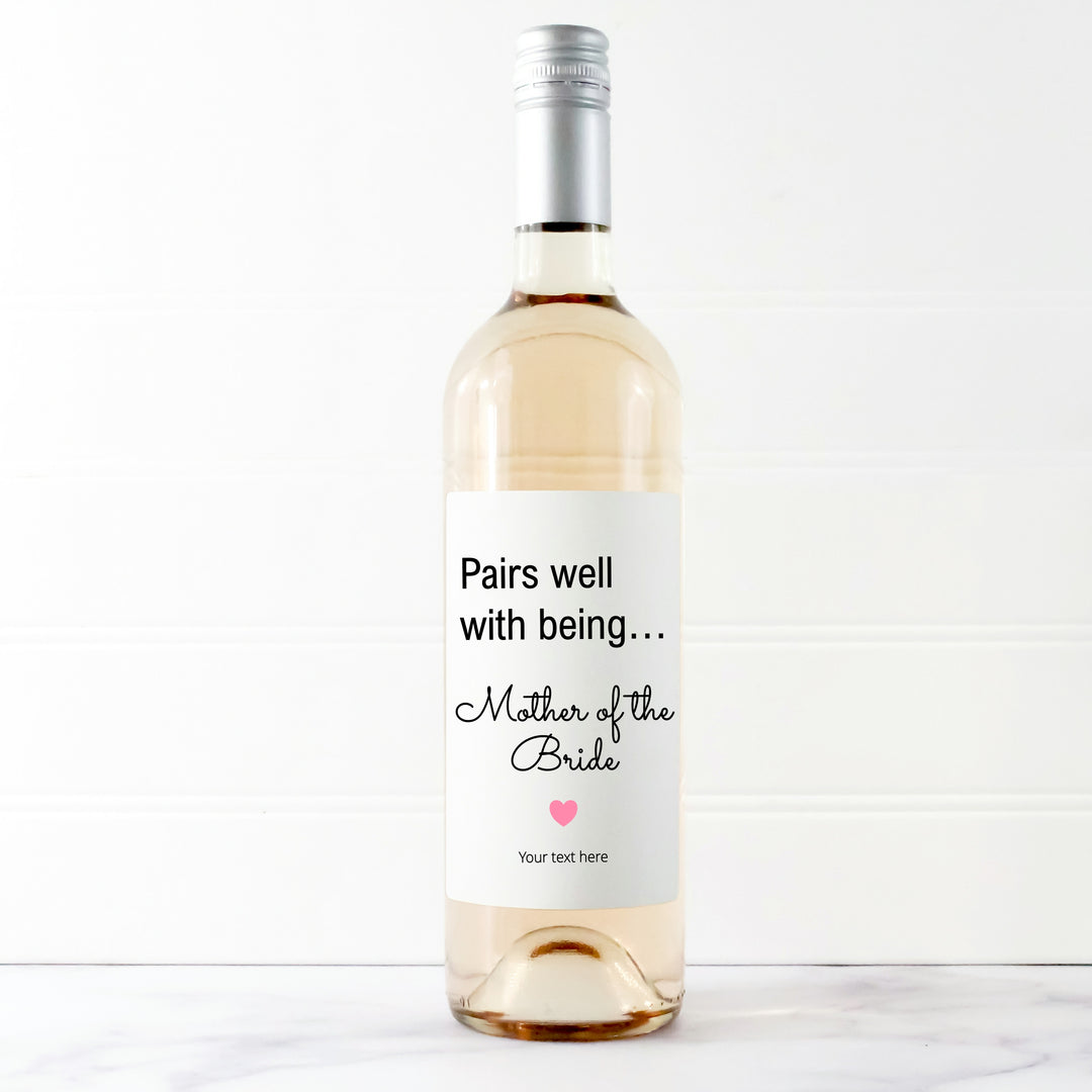 Personalised Mother Of Bride Bottle Sticker