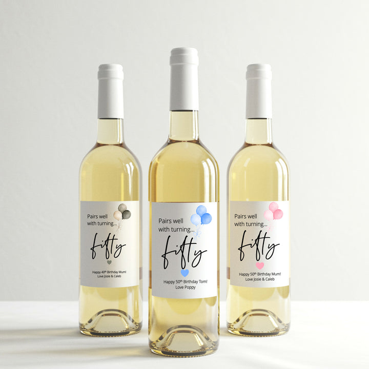 Personalised 50th Birthday Bottle Sticker