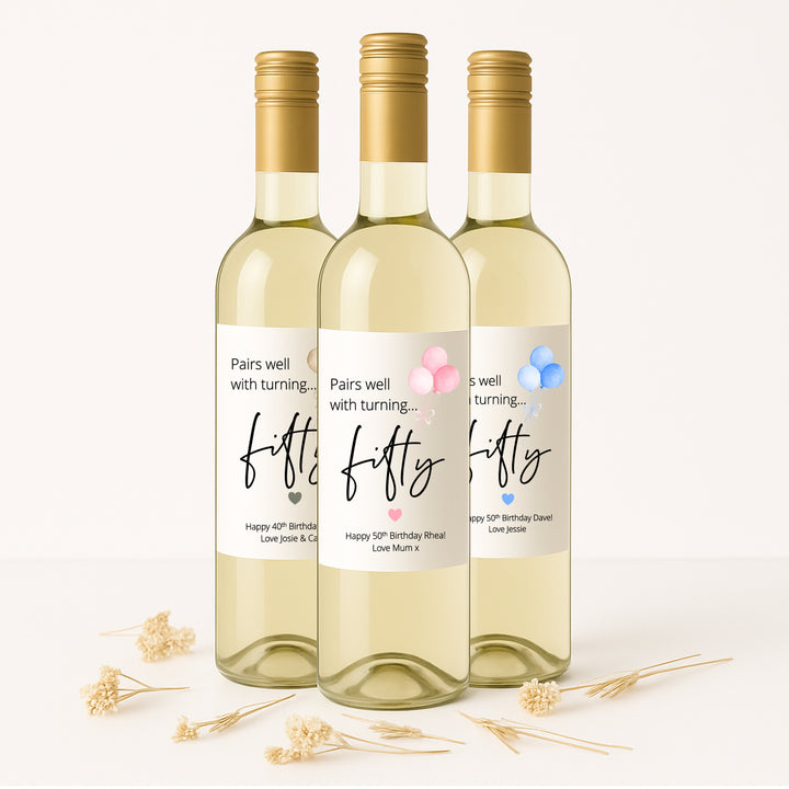 Personalised 50th Birthday Bottle Sticker