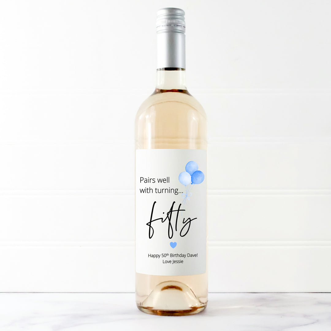 Personalised 50th Birthday Bottle Sticker
