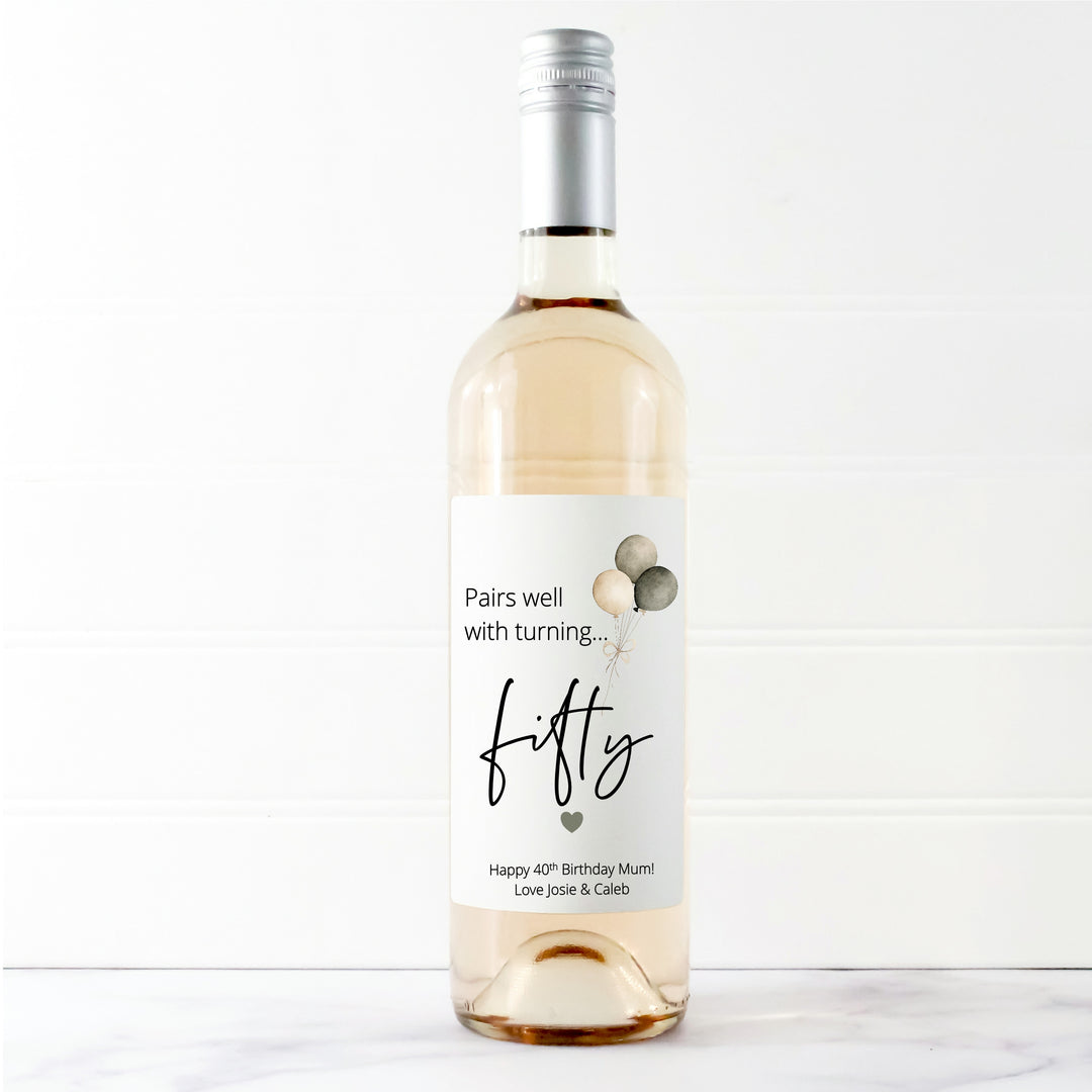 Personalised 50th Birthday Bottle Sticker