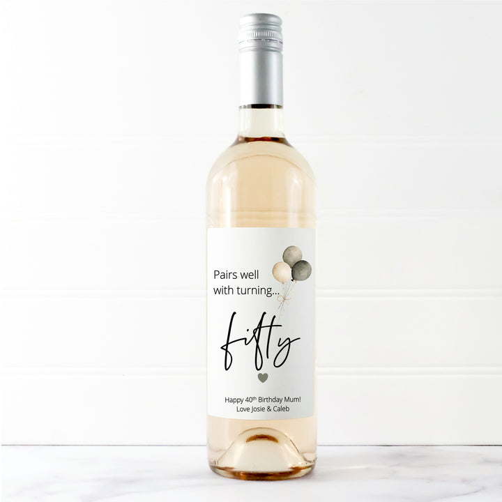 Personalised 50th Birthday Bottle Sticker