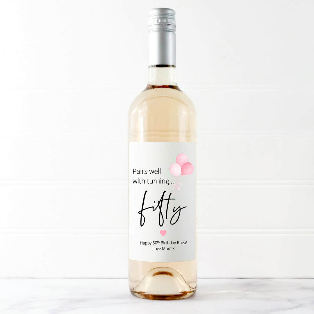 Personalised 50th Birthday Bottle Sticker