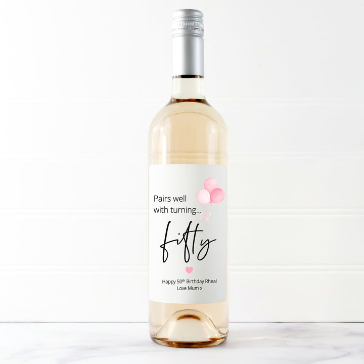 Personalised 50th Birthday Bottle Sticker