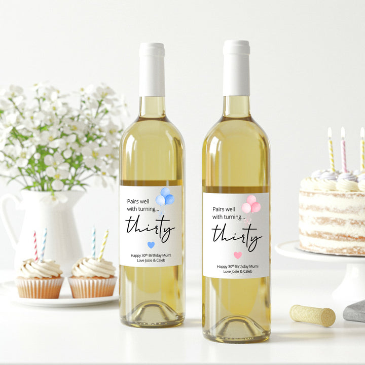 Personalised 30th Birthday Bottle Sticker
