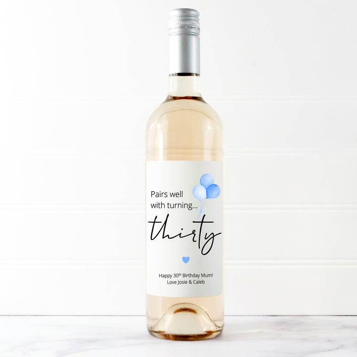 Personalised 30th Birthday Bottle Sticker