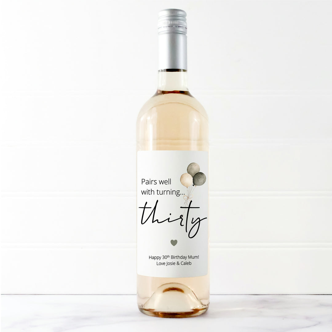 Personalised 30th Birthday Bottle Sticker