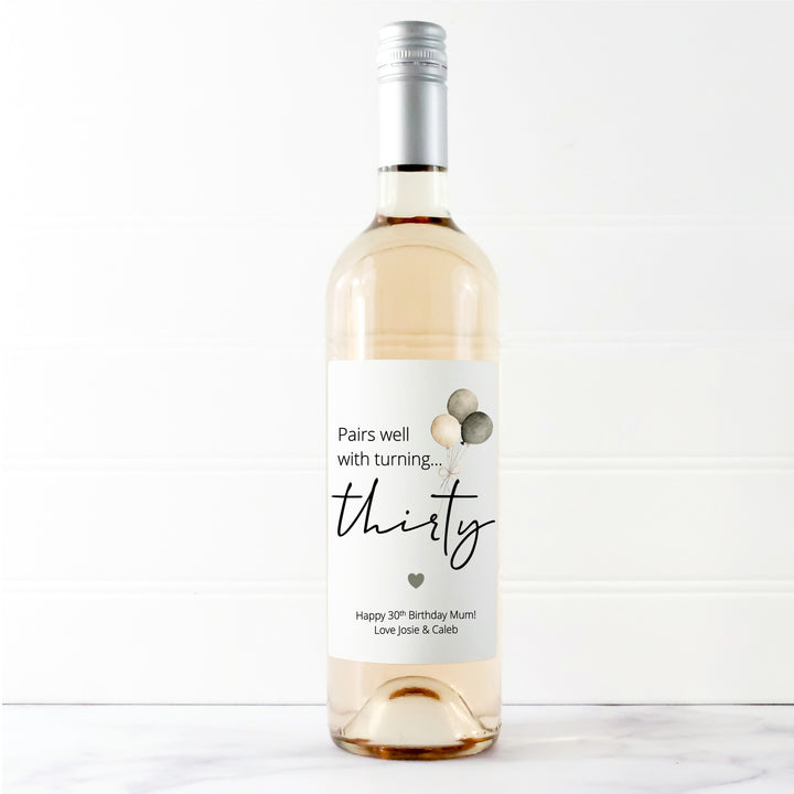 Personalised 30th Birthday Bottle Sticker