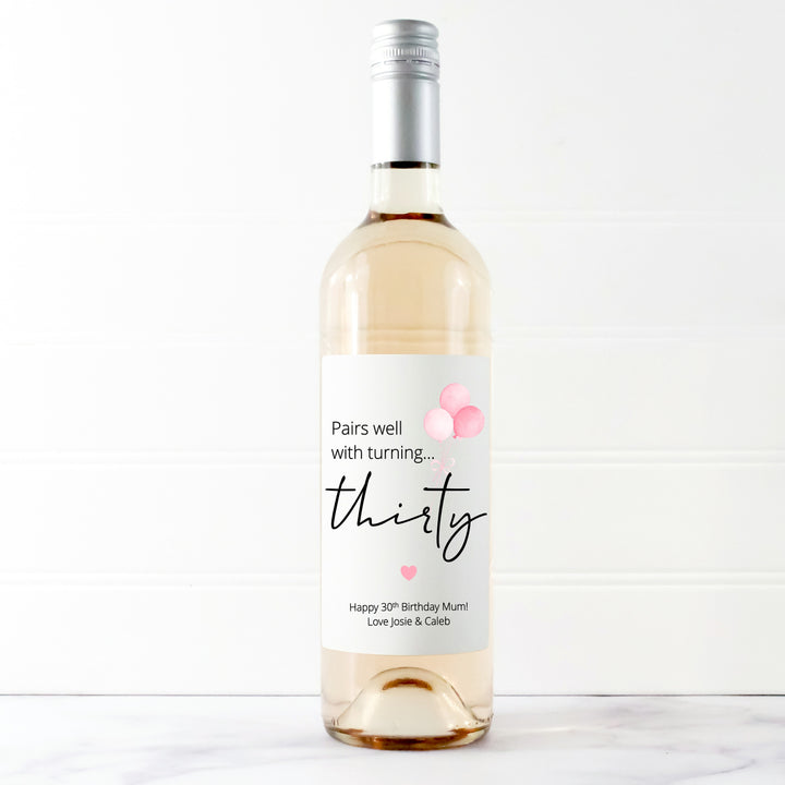 Personalised 30th Birthday Bottle Sticker