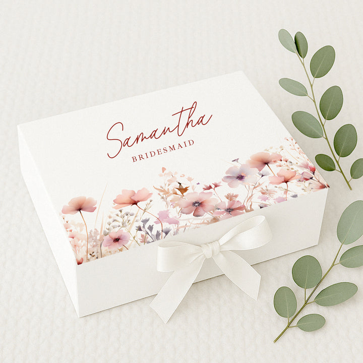 Personalised Bridesmaid Floral Gift Box