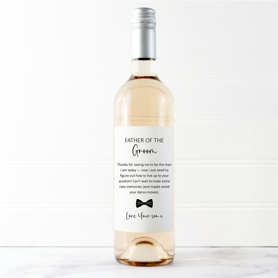 Personalised Father of Bride Bottle Sticker