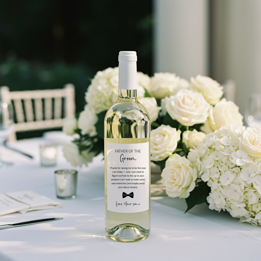 Personalised Father of Bride Bottle Sticker