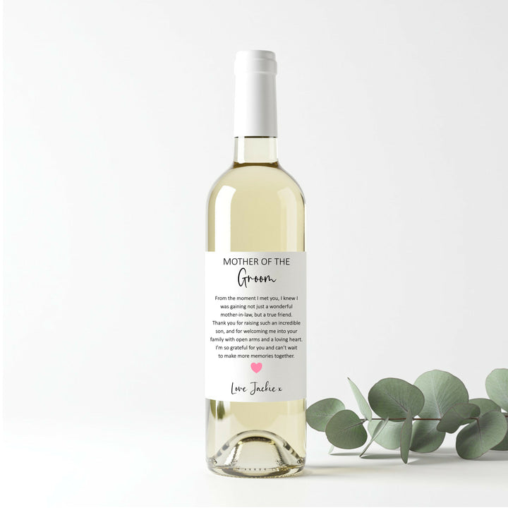 Personalised Mother Of Groom Bottle Sticker