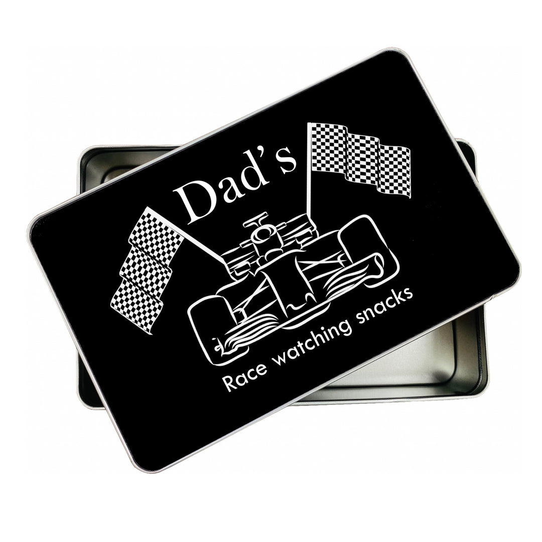 Dad’s Race Watching Tin – Personalised Gift for Him