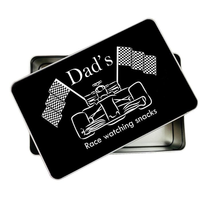 Dad’s Race Watching Tin – Personalised Gift for Him