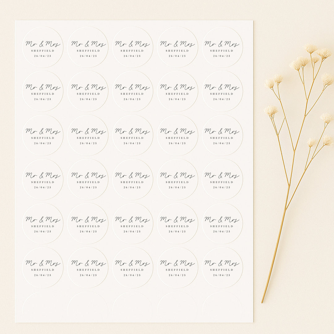 Personalised Wedding Favour Bag Stickers