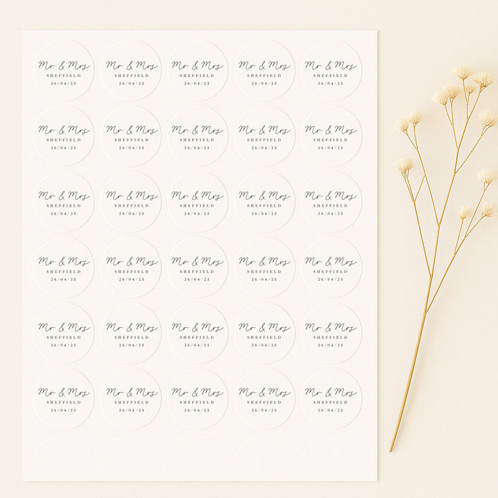 Personalised Wedding Favour Bag Stickers