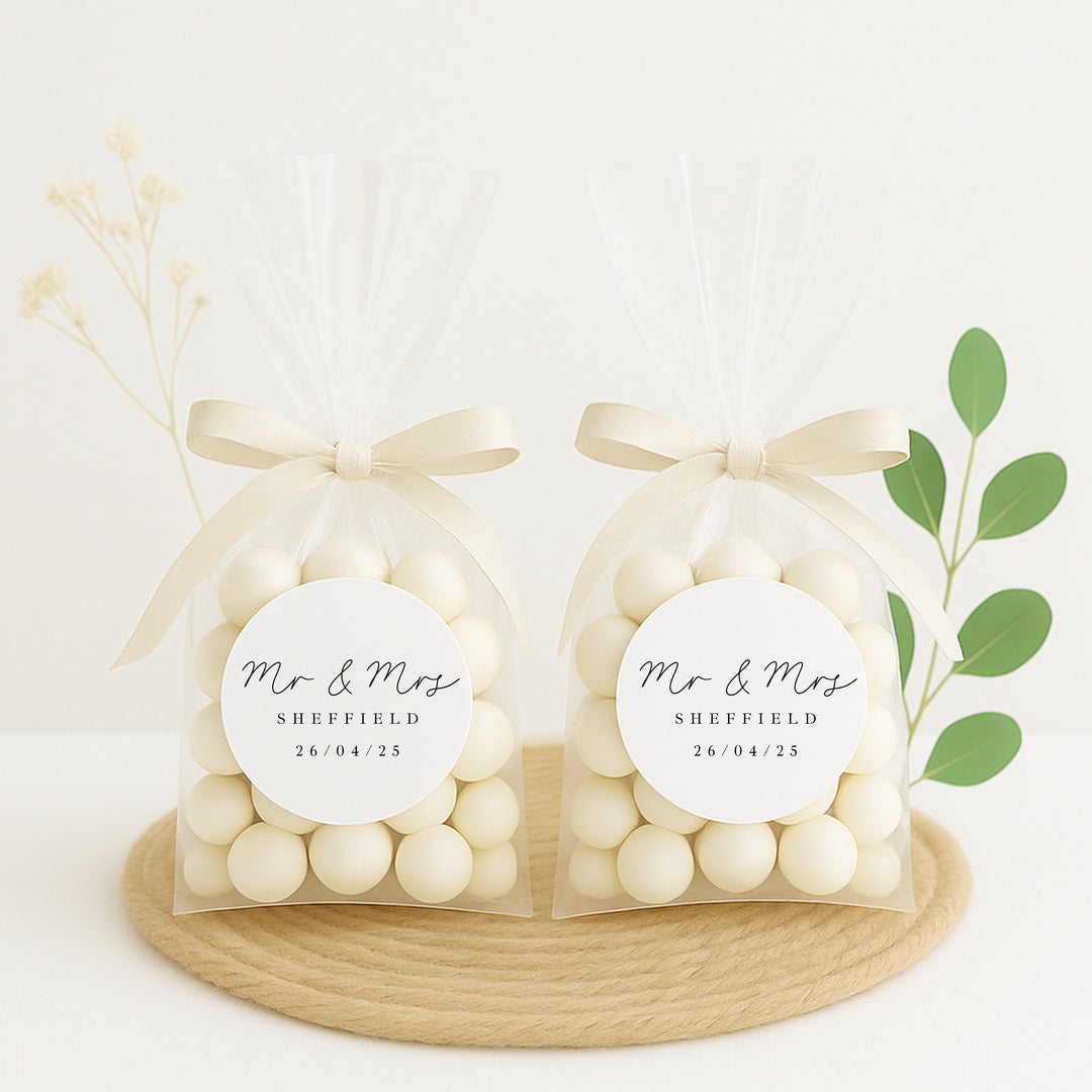 Personalised Wedding Favour Bag Stickers