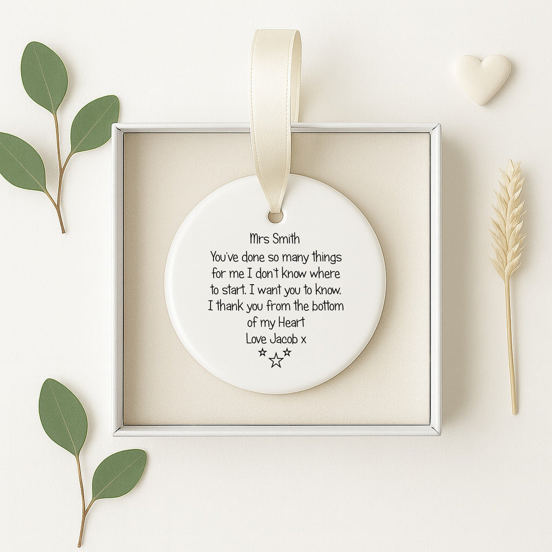 Personalised Teacher Keepsake Ornament