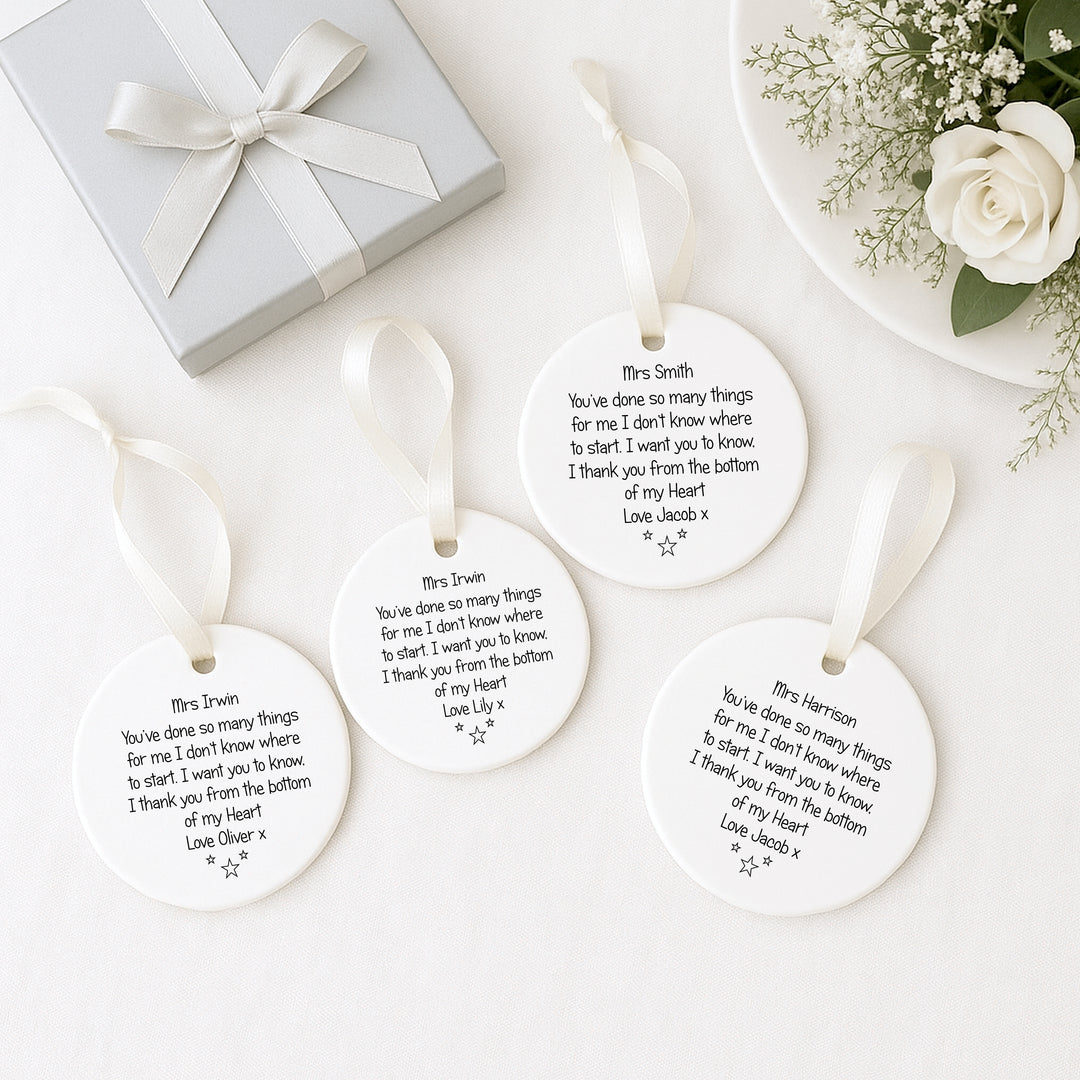 Personalised Teacher Keepsake Ornament