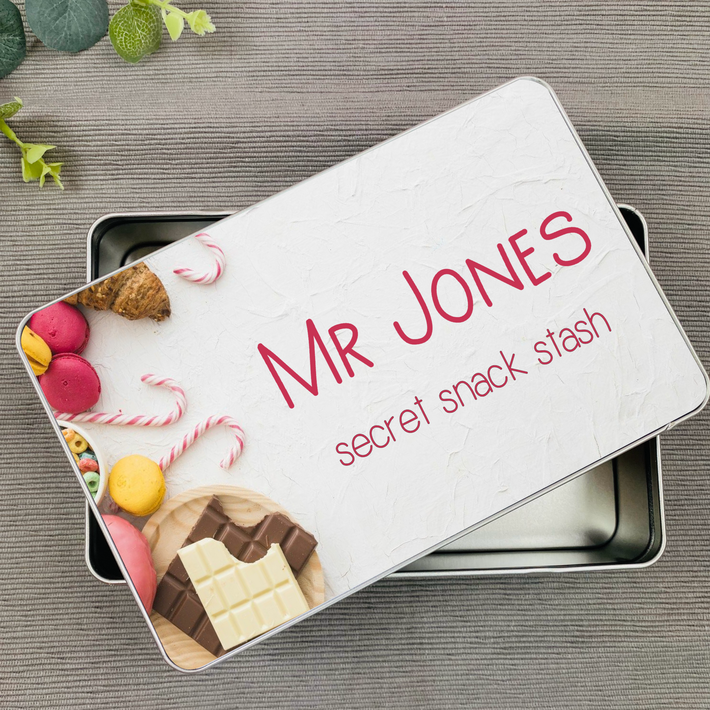 Personalised Teachers Secret Snack Stash Tin