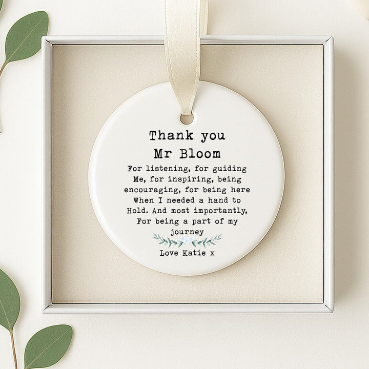 Personalised Teacher Keepsake Ornament