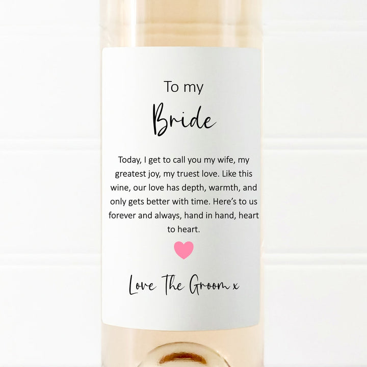 Personalised To The Bride Bottle Sticker