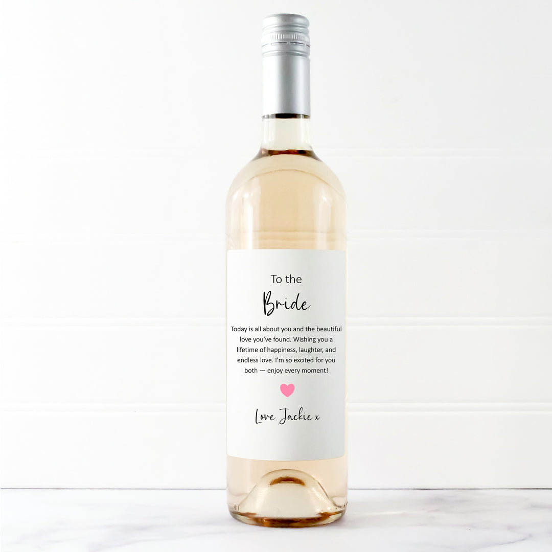 Personalised To The Bride Bottle Sticker