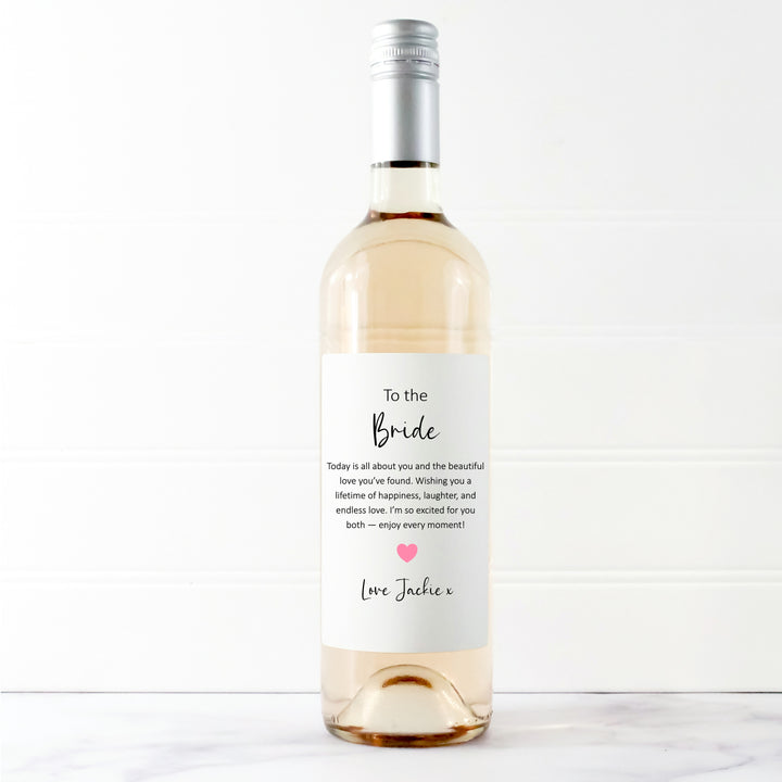 Personalised To The Bride Bottle Sticker