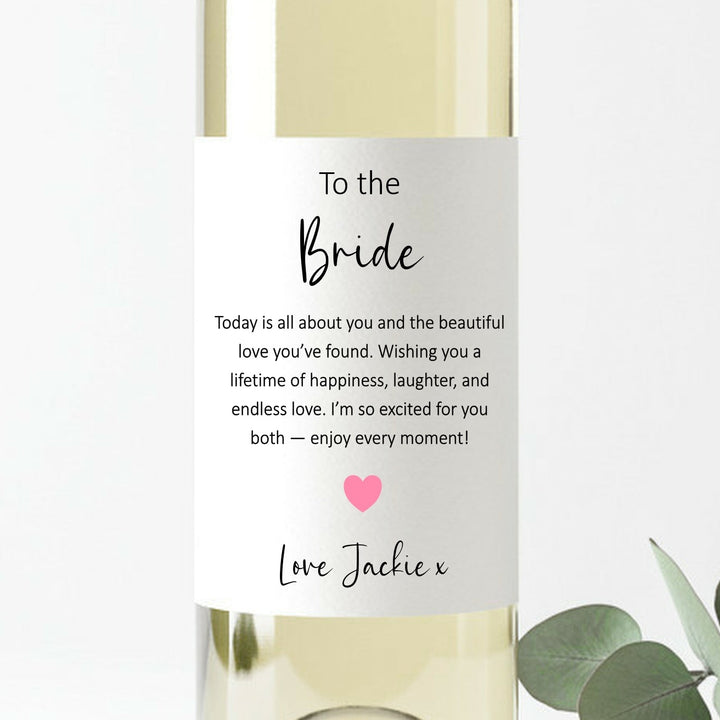 Personalised To The Bride Bottle Sticker