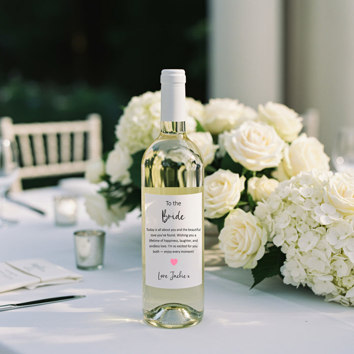 Personalised To The Bride Bottle Sticker