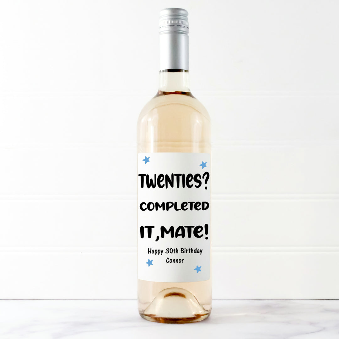 Personalised 30th Birthday Bottle Sticker