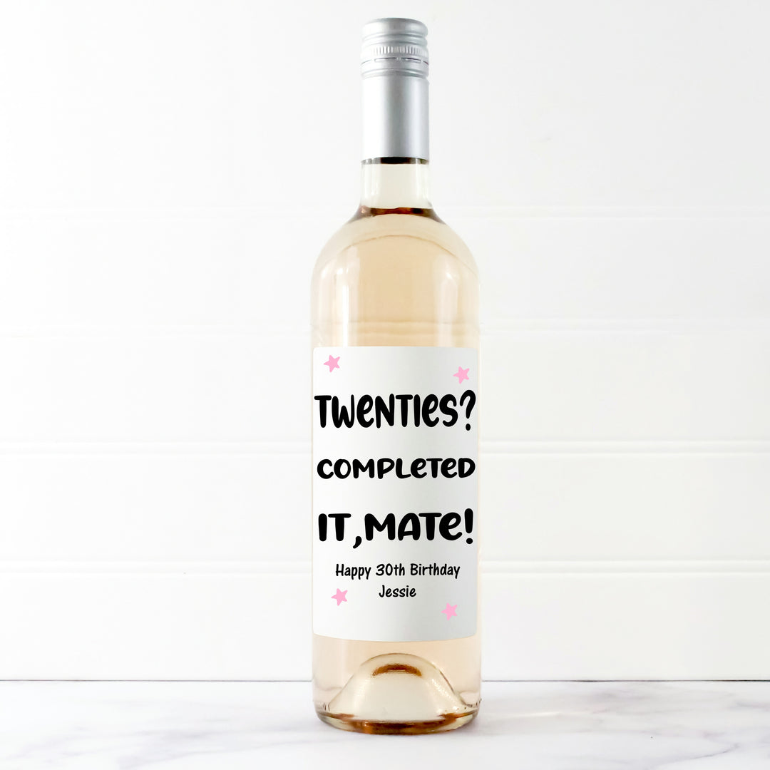 Personalised 30th Birthday Bottle Sticker