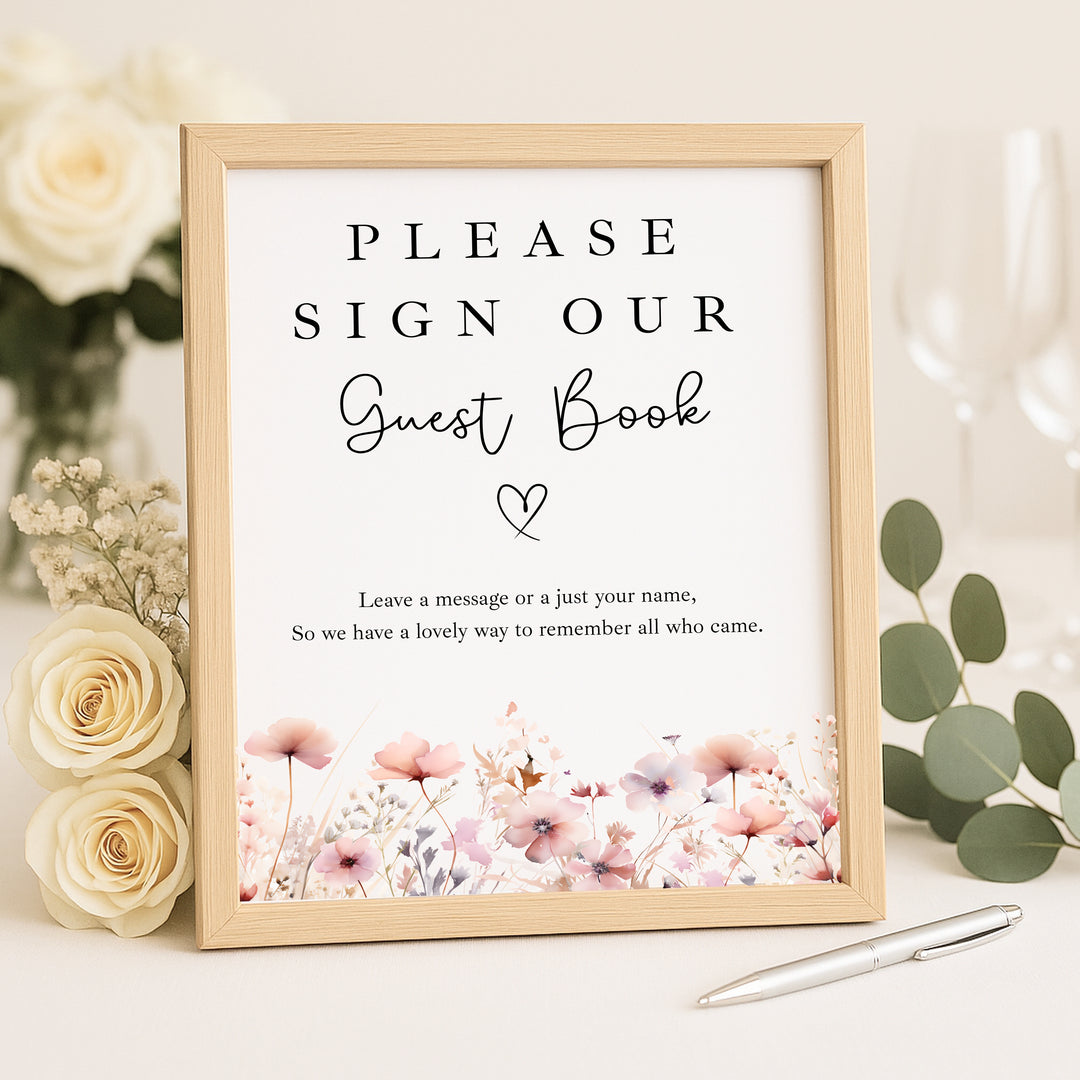 Personalised Floral Wedding Guest Book
