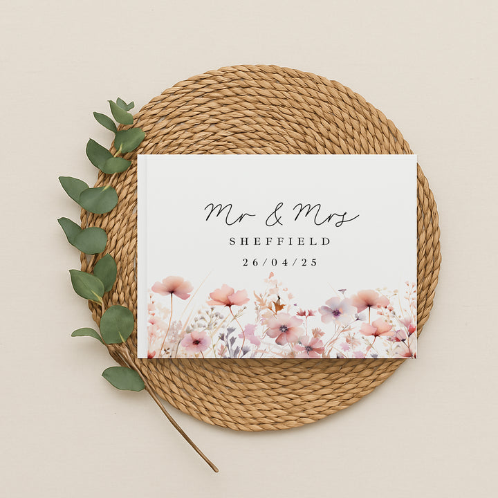 Personalised Floral Wedding Guest Book