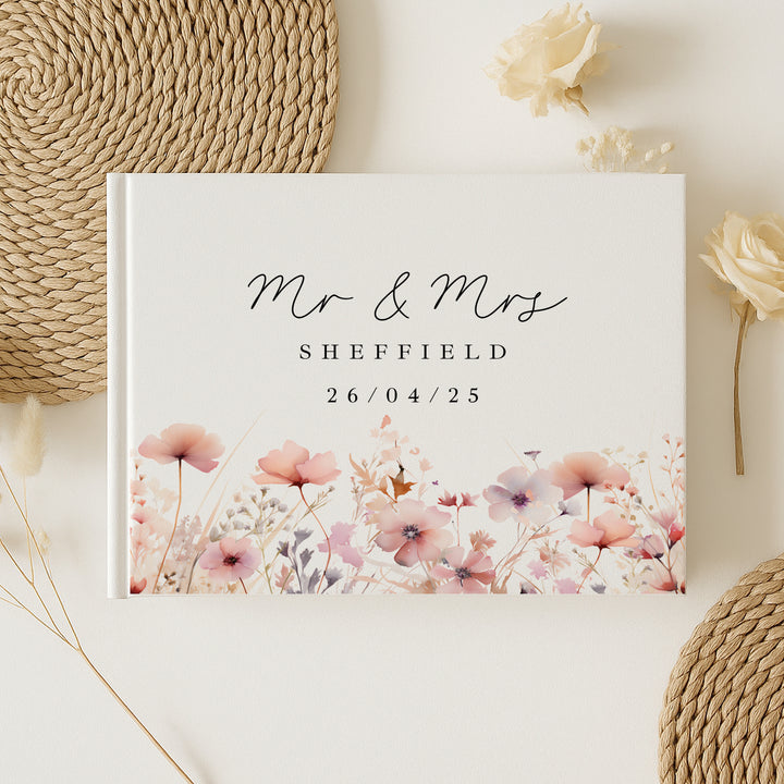Personalised Floral Wedding Guest Book