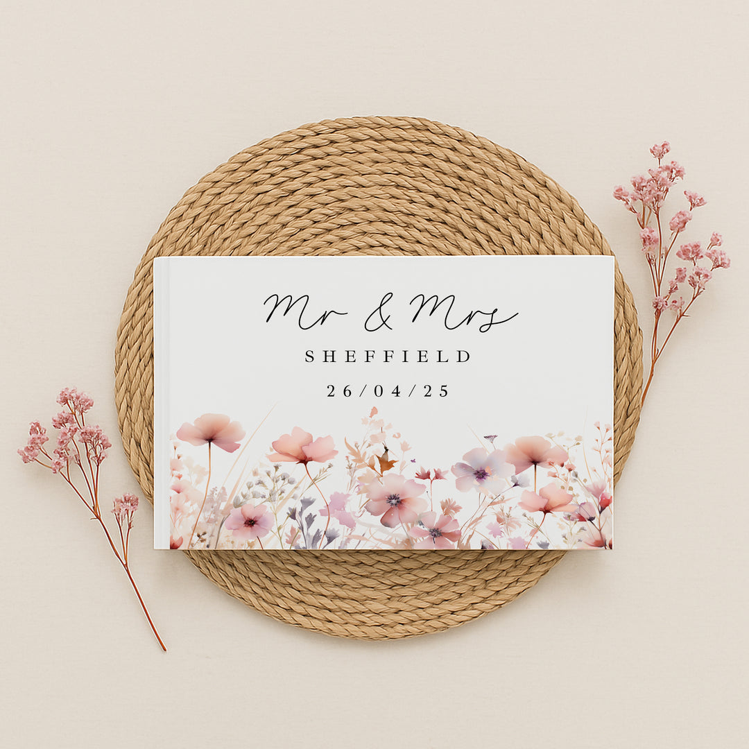 Personalised Floral Wedding Guest Book